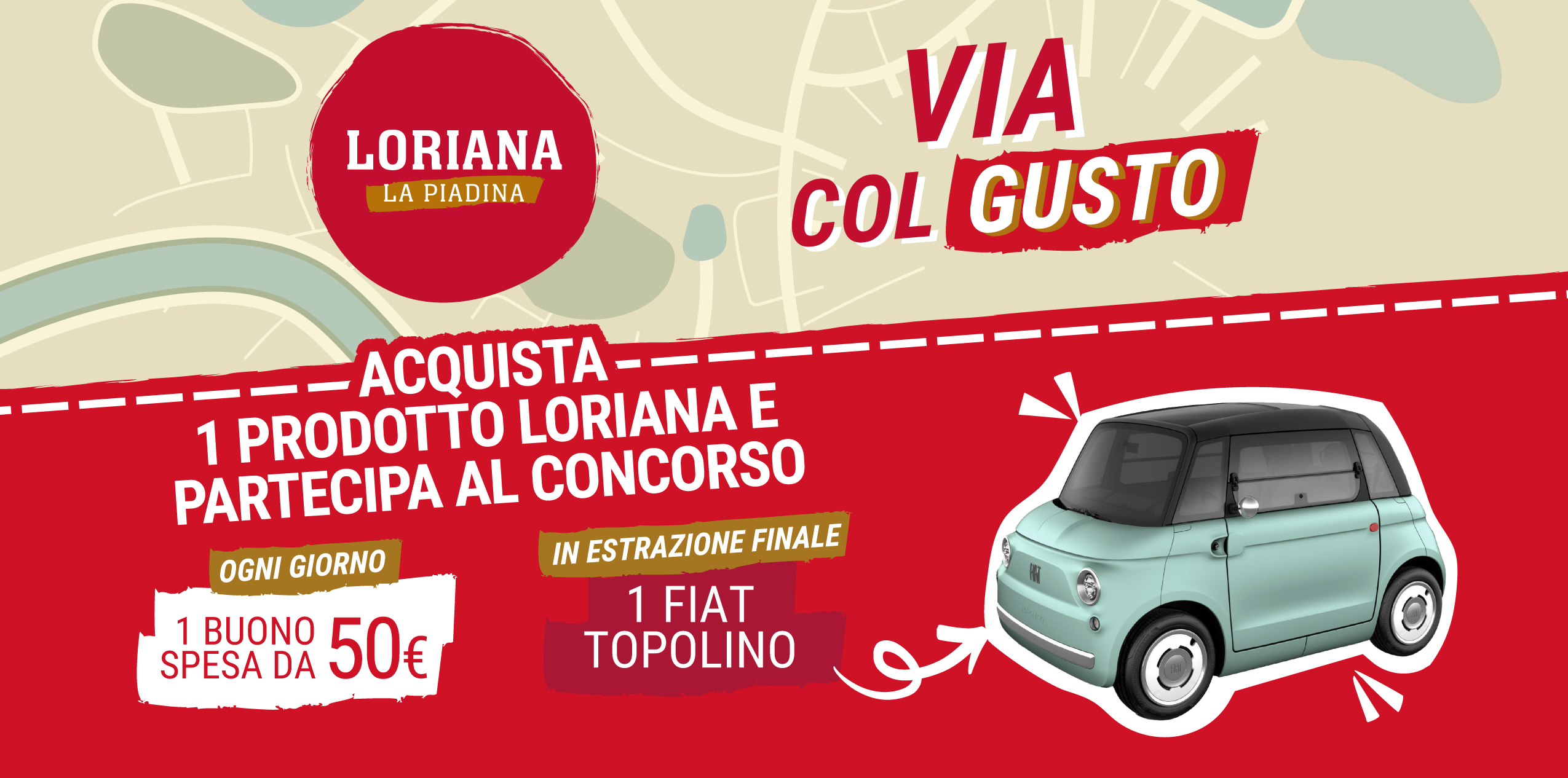 Prova a vincere un buono spesa da 50€ ed in estrazione finale una FIAT Topolino